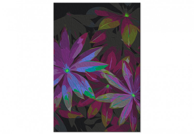 Paint by number Tropical Charm - Pointed Leaves in Green, Purple and Burgundy Colors 146205 additionalImage 4