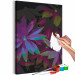 Paint by number Tropical Charm - Pointed Leaves in Green, Purple and Burgundy Colors 146205 additionalThumb 5