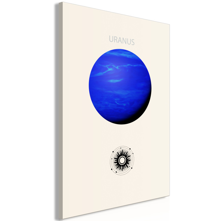 Canvas Print Uranus - The Blue Planet of the Solar System on a Cream Background 146305 additionalImage 2