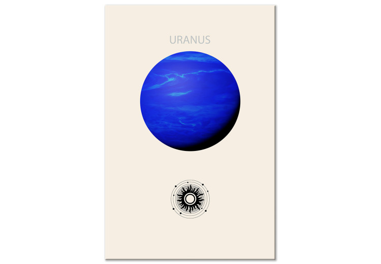 Canvas Print Uranus - The Blue Planet of the Solar System on a Cream Background 146305