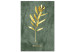 Canvas Art Print Olive Branch (1-piece) - plant landscape and text on a marble background 148905