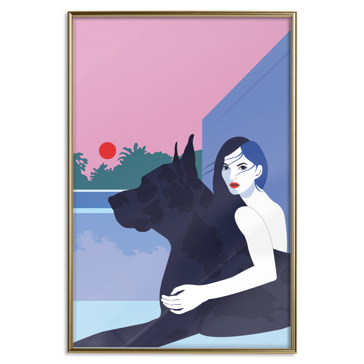 Wall Poster Woman and Dog - Minimalist Vector Illustration 149705 additionalImage 24