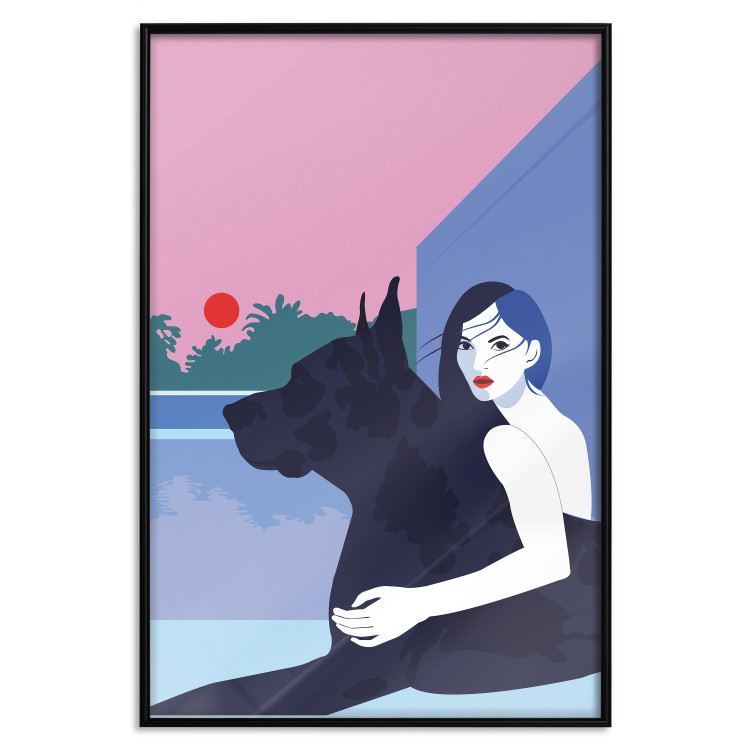 Wall Poster Woman and Dog - Minimalist Vector Illustration 149705 additionalImage 21