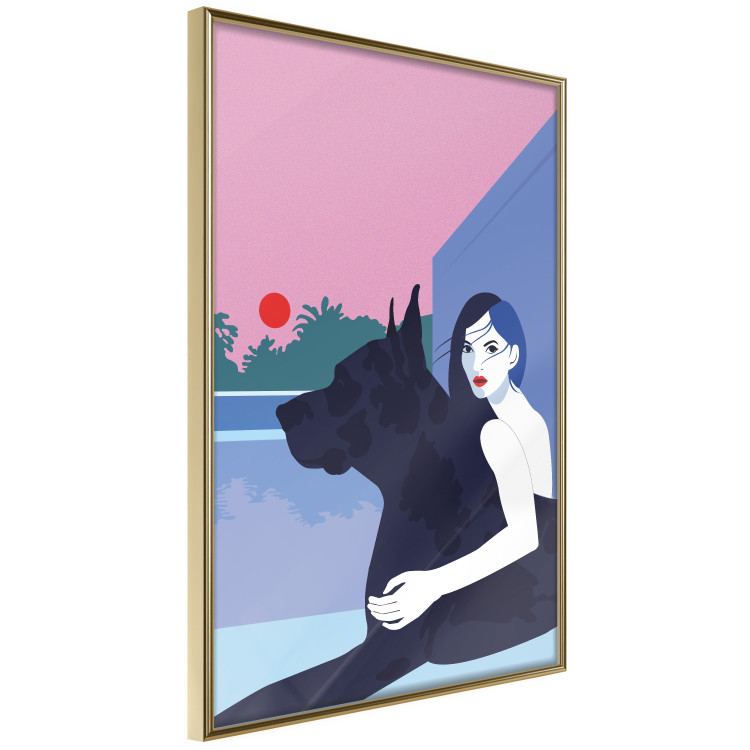 Wall Poster Woman and Dog - Minimalist Vector Illustration 149705 additionalImage 6