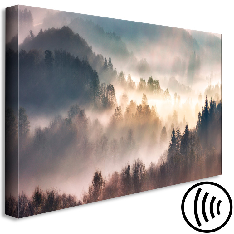 Canvas Forest in the Fog - Mountainous Landscape With Trees at Sunrise 149805 additionalImage 6