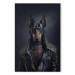 Canvas Art Print AI Doberman Dog - Rock Style Animal Fantasy Portrait - Vertical 150105