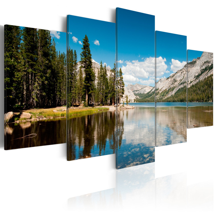 Canvas Print A mountain lake in early summer 58505 additionalImage 2