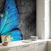 Wall Mural Beauty of the Butterfly - Blue butterfly on a graphite background with newspaper motif 61305 additionalThumb 7