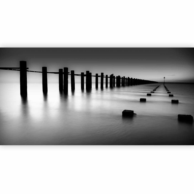 Wall Mural Melancholia - Black and white landscape of the mouth of the River Thames with a breakwater 61705 additionalImage 5