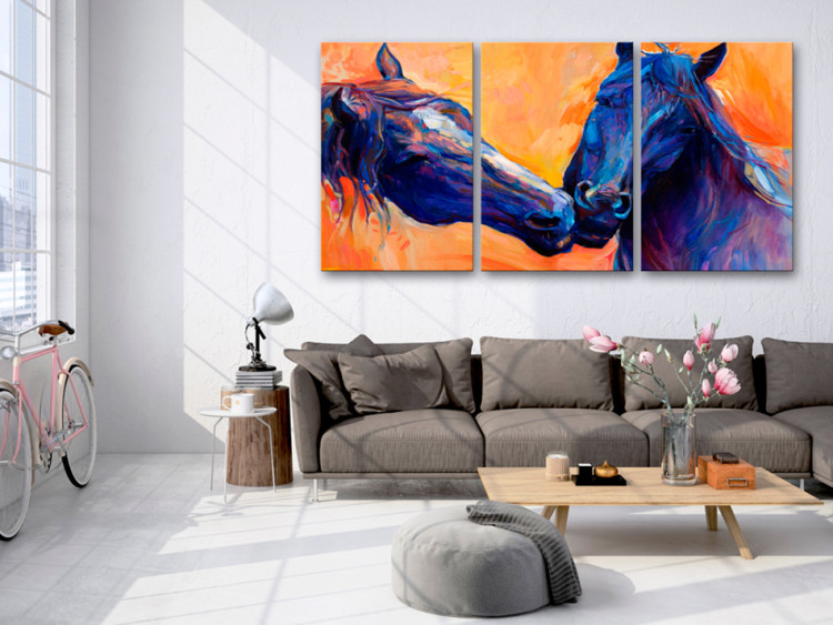 Canvas Art Print Blue Horses 90005 additionalImage 3