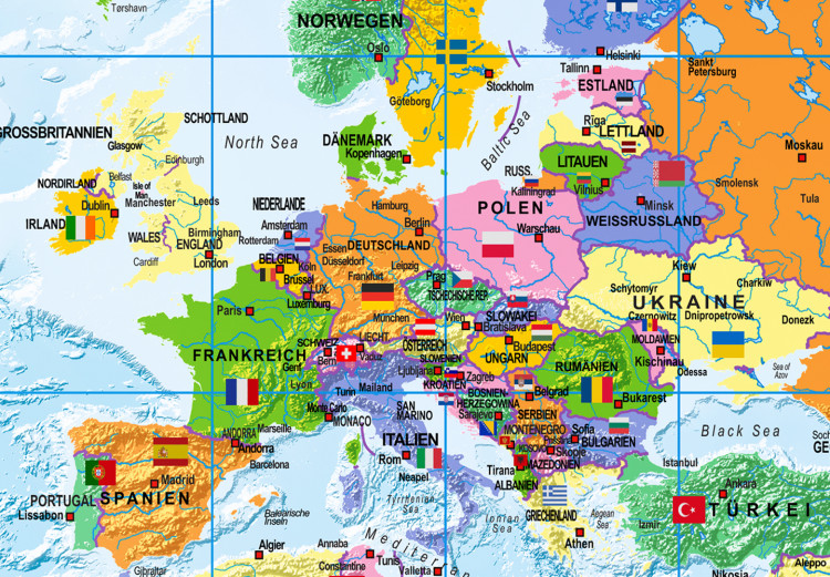 Cork Pinboard World Map: Countries Flags [Cork Map - German Text] 105615 additionalImage 9