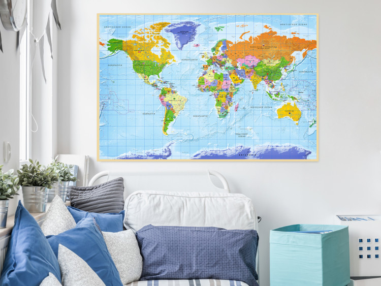 Cork Pinboard World Map: Countries Flags [Cork Map - German Text] 105615 additionalImage 5