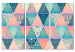 Canvas Print Oriental Triangles (3-part) - Geometric Figures in Zen Motif 108015