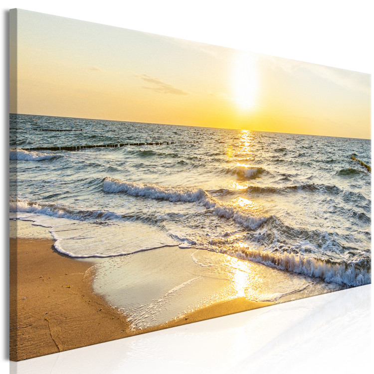 Canvas Print Calm Waves (1 Part) Narrow Golden 108515 additionalImage 2