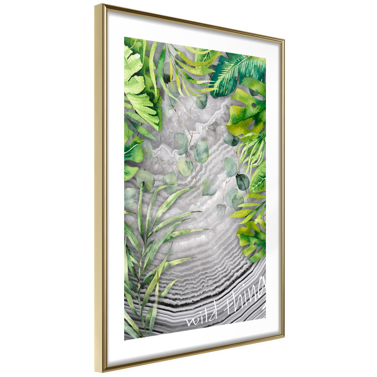 Wall Poster Wild Thing - botanical composition with tropical leaves and text 114315 additionalImage 8