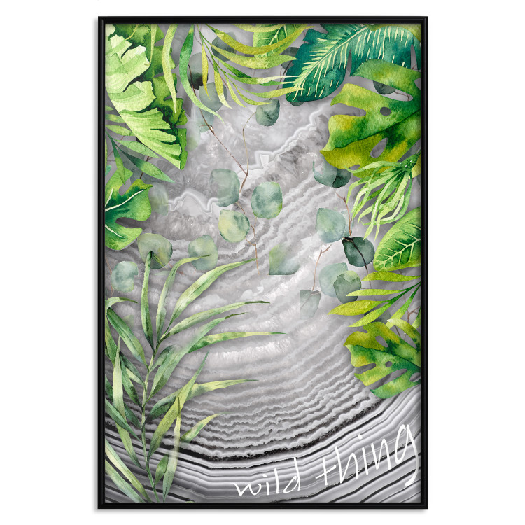 Wall Poster Wild Thing - botanical composition with tropical leaves and text 114315 additionalImage 15