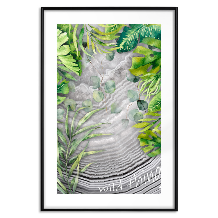 Wall Poster Wild Thing - botanical composition with tropical leaves and text 114315 additionalImage 19