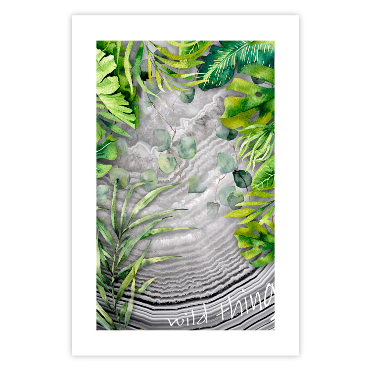 Wall Poster Wild Thing - botanical composition with tropical leaves and text 114315 additionalImage 16