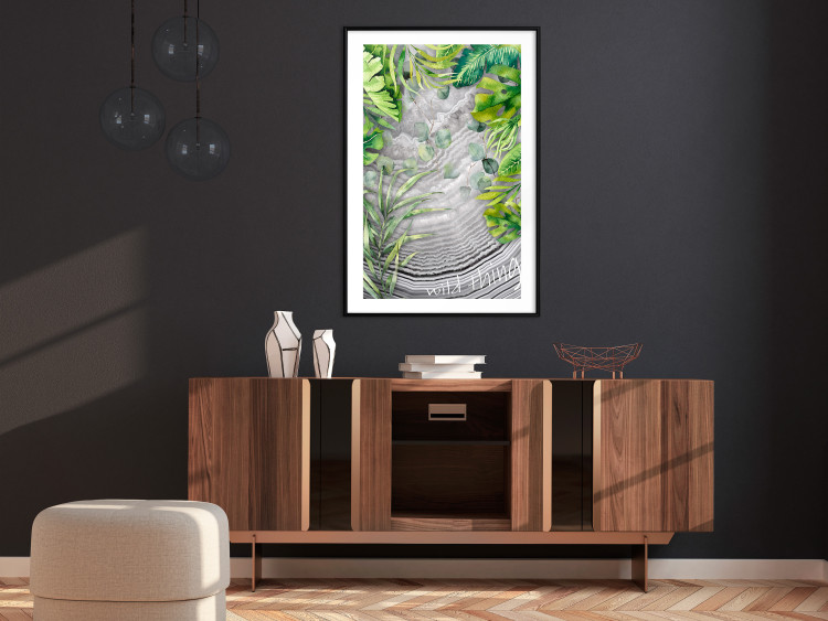 Wall Poster Wild Thing - botanical composition with tropical leaves and text 114315 additionalImage 6