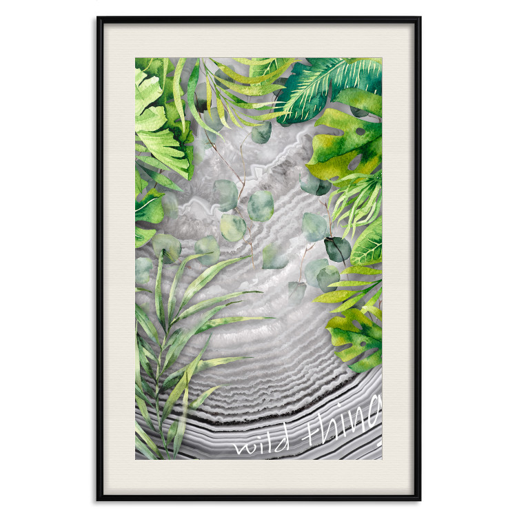 Wall Poster Wild Thing - botanical composition with tropical leaves and text 114315 additionalImage 27
