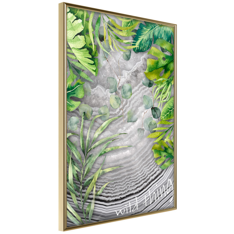 Wall Poster Wild Thing - botanical composition with tropical leaves and text 114315 additionalImage 14