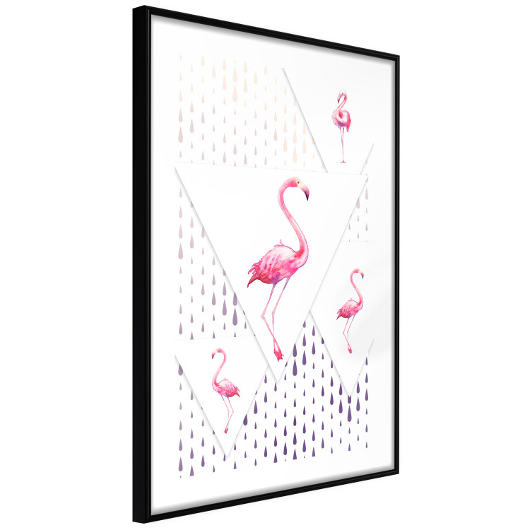 Wall Poster Flamingo Family - geometric composition with pink birds and triangles 115315 additionalImage 11