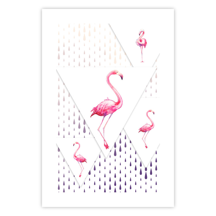 Wall Poster Flamingo Family - geometric composition with pink birds and triangles 115315 additionalImage 19