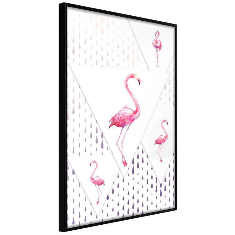 Wall Poster Flamingo Family - geometric composition with pink birds and triangles 115315 additionalImage 10