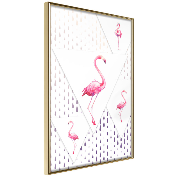 Wall Poster Flamingo Family - geometric composition with pink birds and triangles 115315 additionalImage 12
