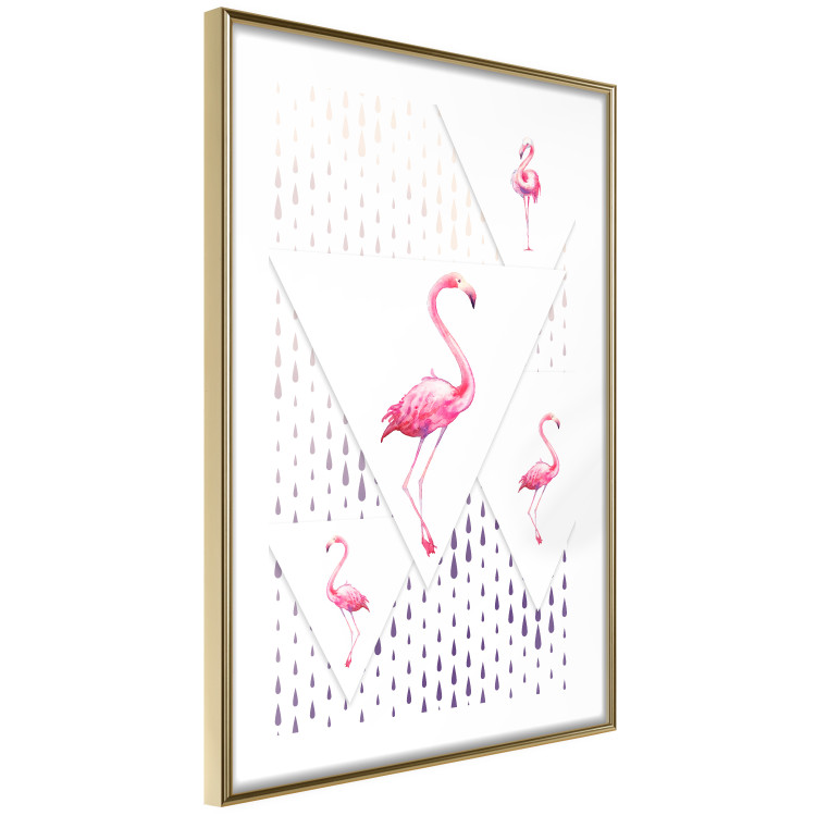 Wall Poster Flamingo Family - geometric composition with pink birds and triangles 115315 additionalImage 6