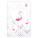 Wall Poster Flamingo Family - geometric composition with pink birds and triangles 115315