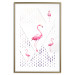 Wall Poster Flamingo Family - geometric composition with pink birds and triangles 115315 additionalThumb 14