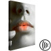 Canvas Print Warm lips - a close-up of a woman's face in shades of gray 117515 additionalThumb 6