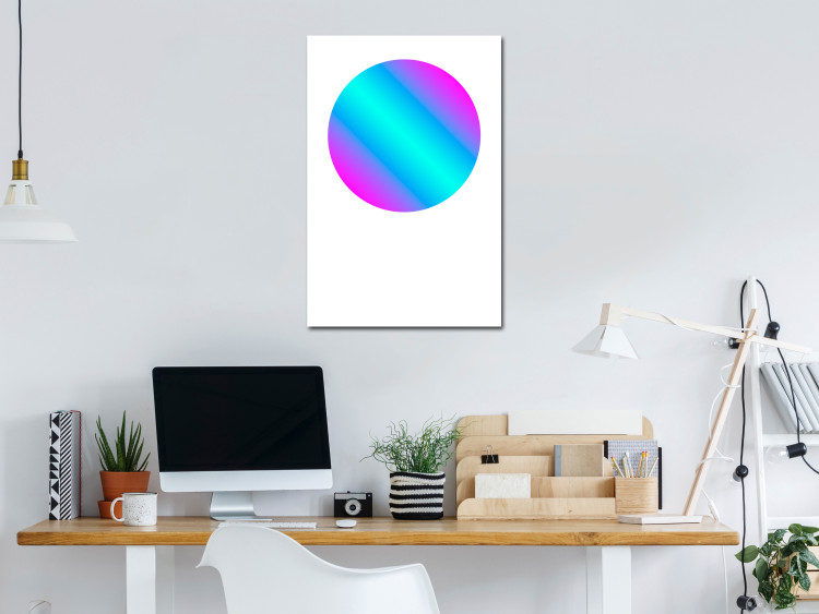 Canvas Art Print Gradient circle - blue and pink graphics on a white background 117615 additionalImage 3