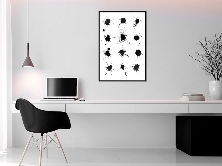 Wall Poster Twelve Spots - simple black and white composition in ink blots 117915 additionalImage 5