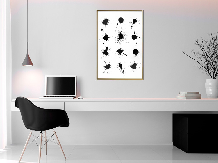 Wall Poster Twelve Spots - simple black and white composition in ink blots 117915 additionalImage 7