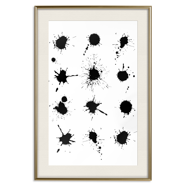 Wall Poster Twelve Spots - simple black and white composition in ink blots 117915 additionalImage 19