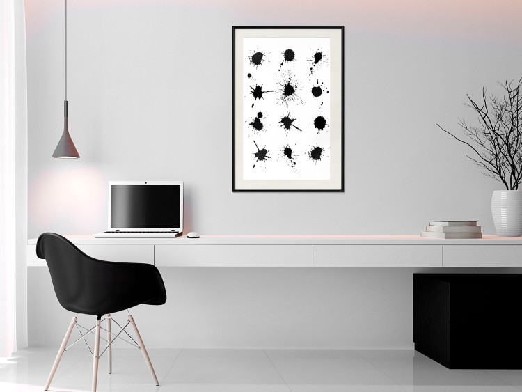 Wall Poster Twelve Spots - simple black and white composition in ink blots 117915 additionalImage 22