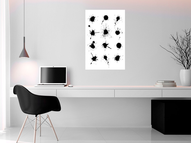 Wall Poster Twelve Spots - simple black and white composition in ink blots 117915 additionalImage 23
