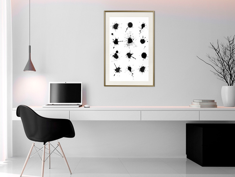 Wall Poster Twelve Spots - simple black and white composition in ink blots 117915 additionalImage 21