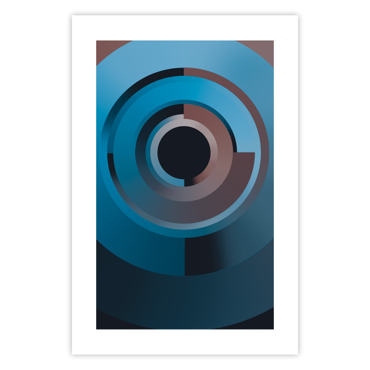 Poster Machine - abstraction in geometric figures in gray-blue color 119215 additionalImage 19