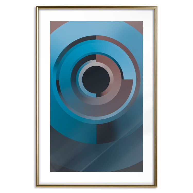 Poster Machine - abstraction in geometric figures in gray-blue color 119215 additionalImage 14