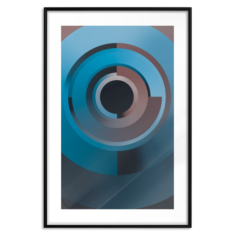 Poster Machine - abstraction in geometric figures in gray-blue color 119215 additionalImage 15