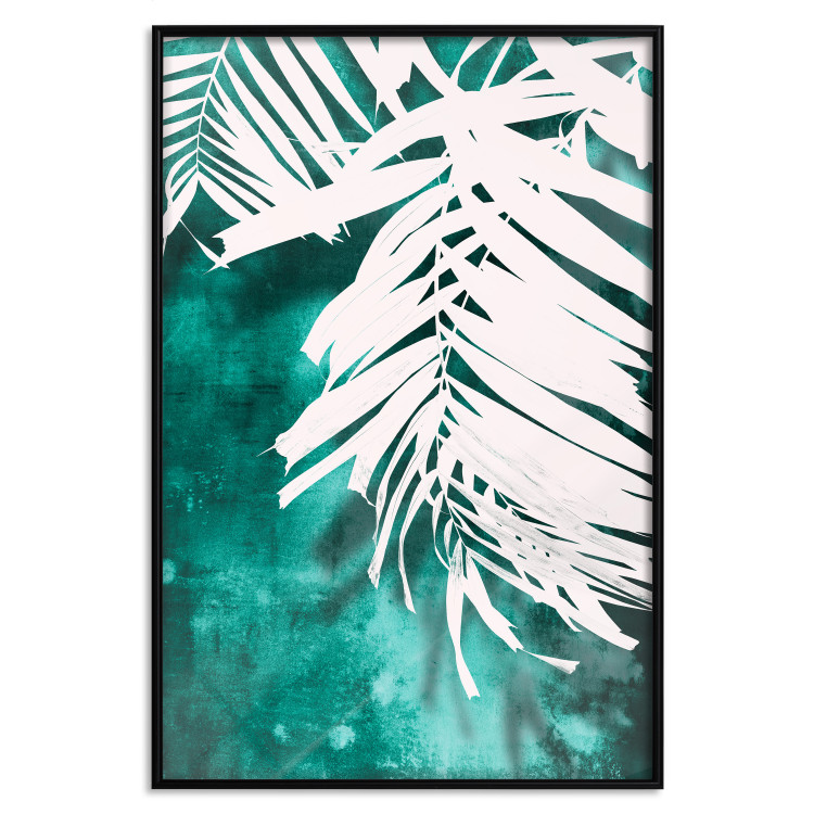 Wall Poster Emerald Shade - plant texture of white leaves on a green background 122315 additionalImage 24