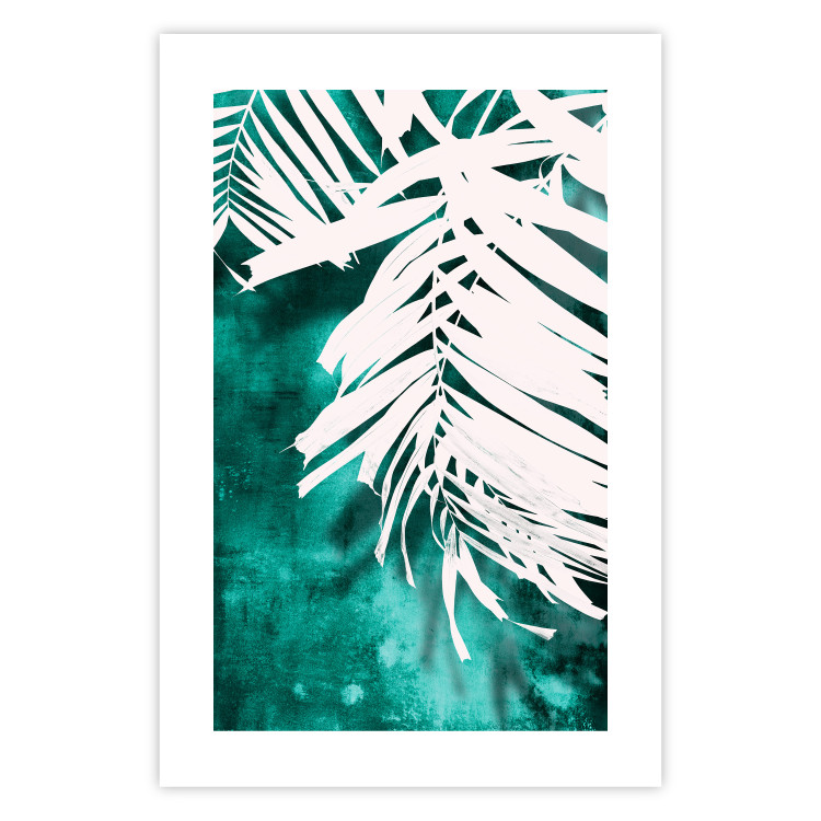 Wall Poster Emerald Shade - plant texture of white leaves on a green background 122315 additionalImage 25