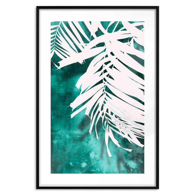Wall Poster Emerald Shade - plant texture of white leaves on a green background 122315 additionalImage 17