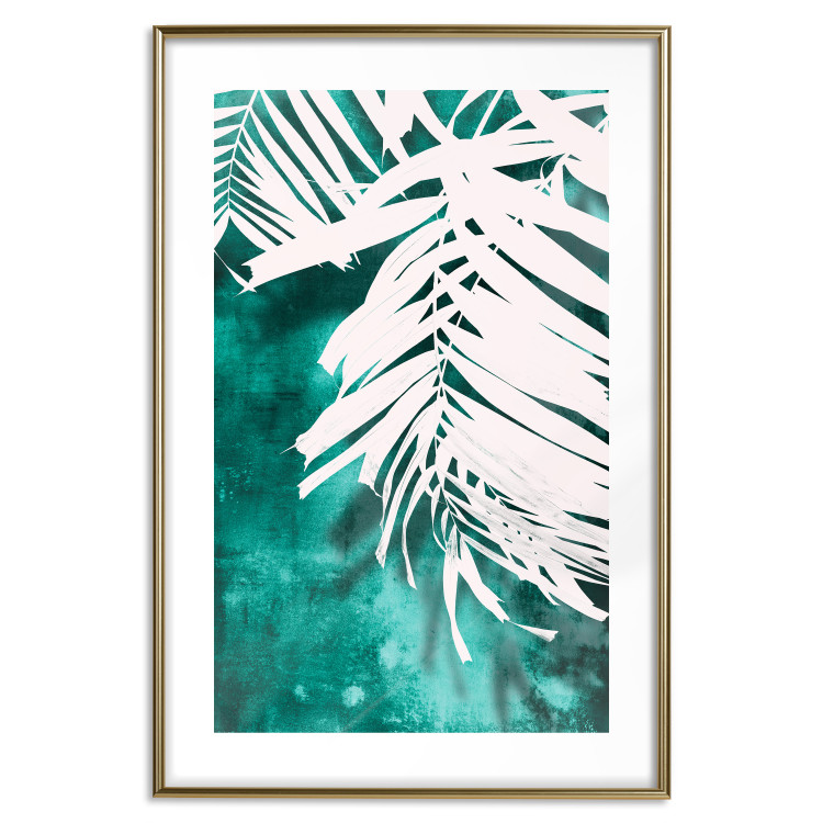 Wall Poster Emerald Shade - plant texture of white leaves on a green background 122315 additionalImage 14