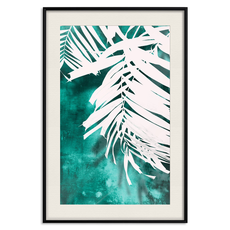 Wall Poster Emerald Shade - plant texture of white leaves on a green background 122315 additionalImage 18