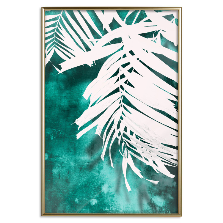 Wall Poster Emerald Shade - plant texture of white leaves on a green background 122315 additionalImage 20