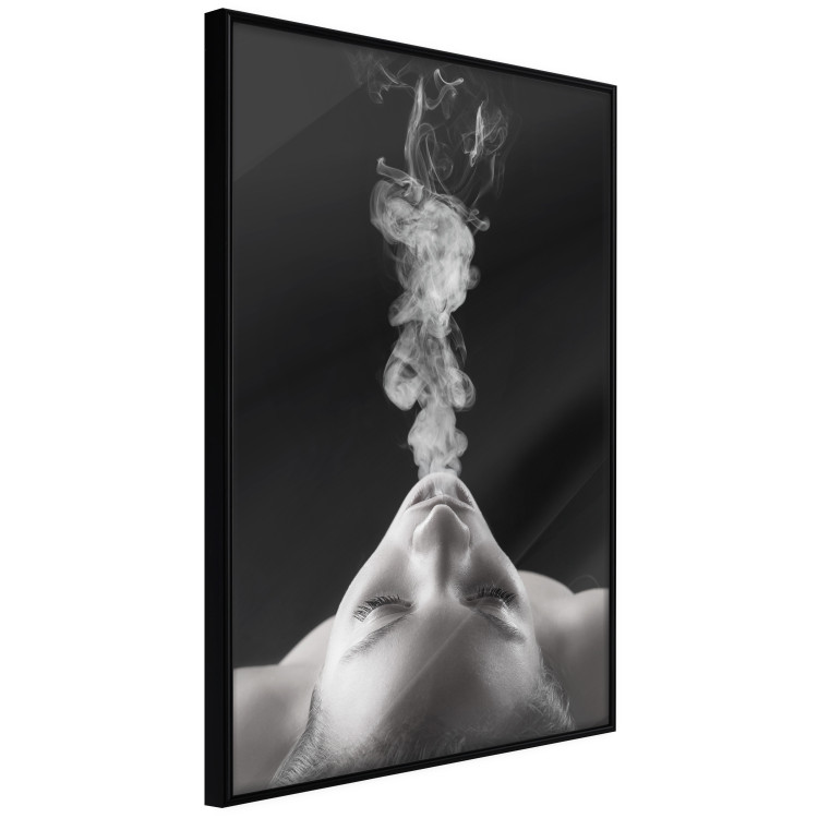 Wall Poster Smoke Cloud - black and white female face with smoke coming out of mouth 123615 additionalImage 10